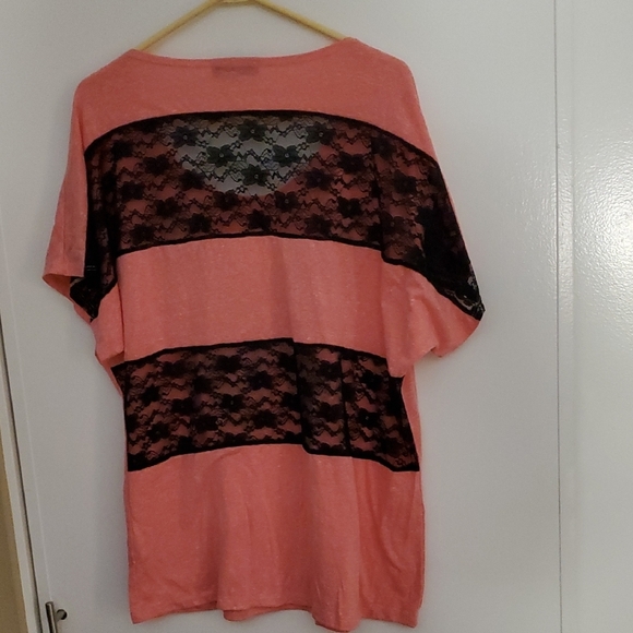 Annabelle Coral Lace Bow Tee - Picture 4 of 4